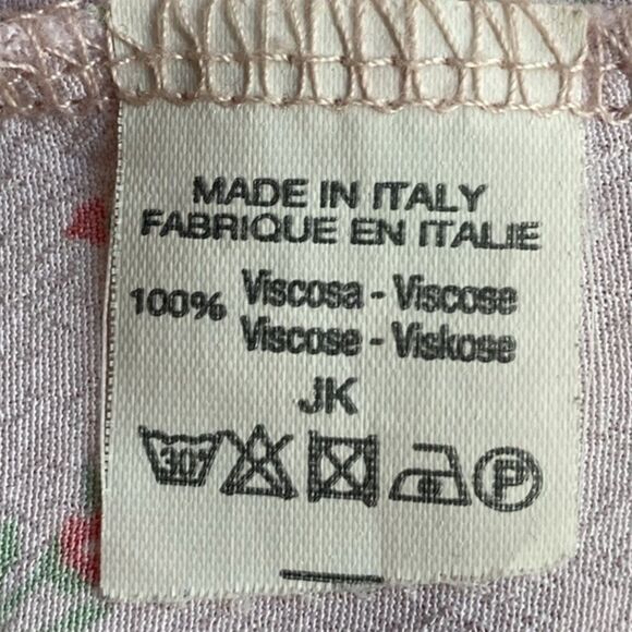 Brandy Melville Pink Tie Bottom Cropped Button Down Cherry Blossom Floral Print - Picture 4 of 5